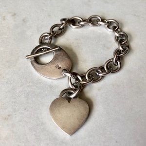 SOLD: Silpada Chain Heart Bracelet Sterling Silver